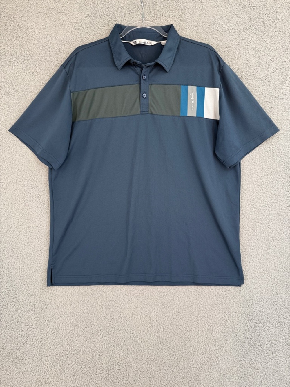 Travis Mathew Men’s XL short sleeve golf polo shirt Navy Stretch Performance